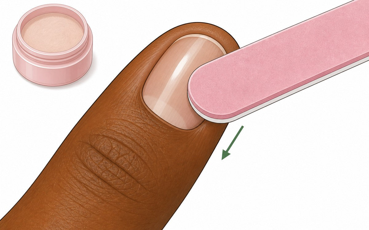 Lustrer l'ongle avec le buffer de finition P-Shine