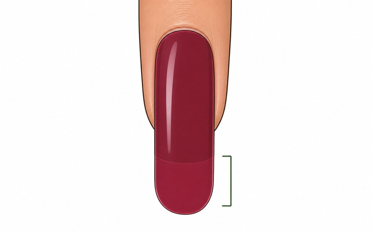 Poser la bande de gel en la laissant d&eacute;passer de l'ongle naturel