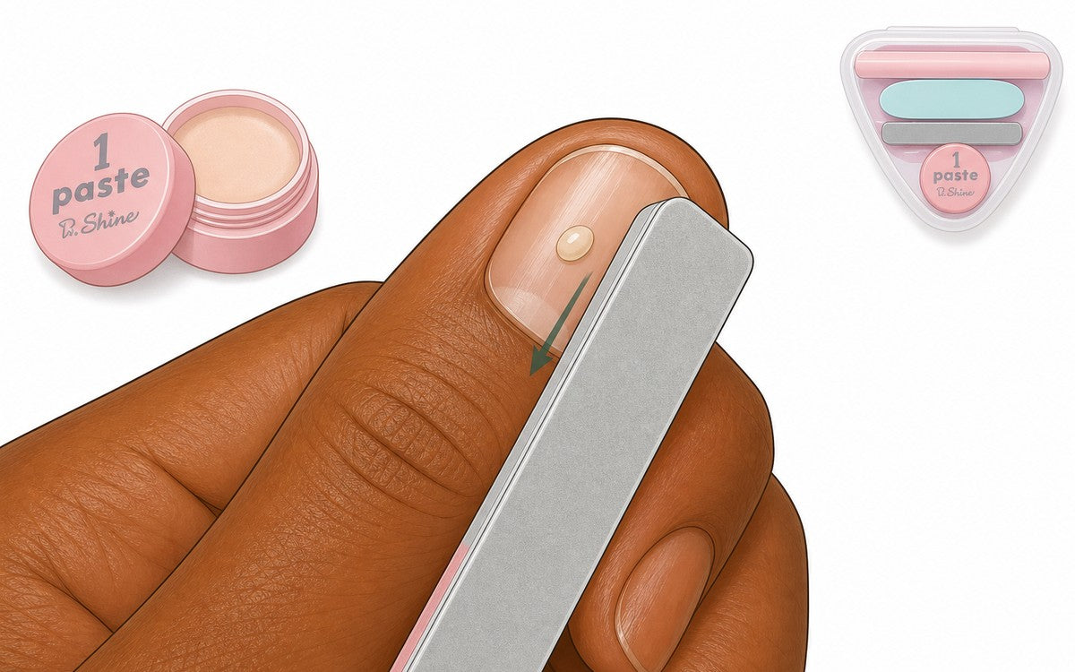 Polir une petite quantit&eacute; de P&acirc;te P-Shine avec le polissoir gris