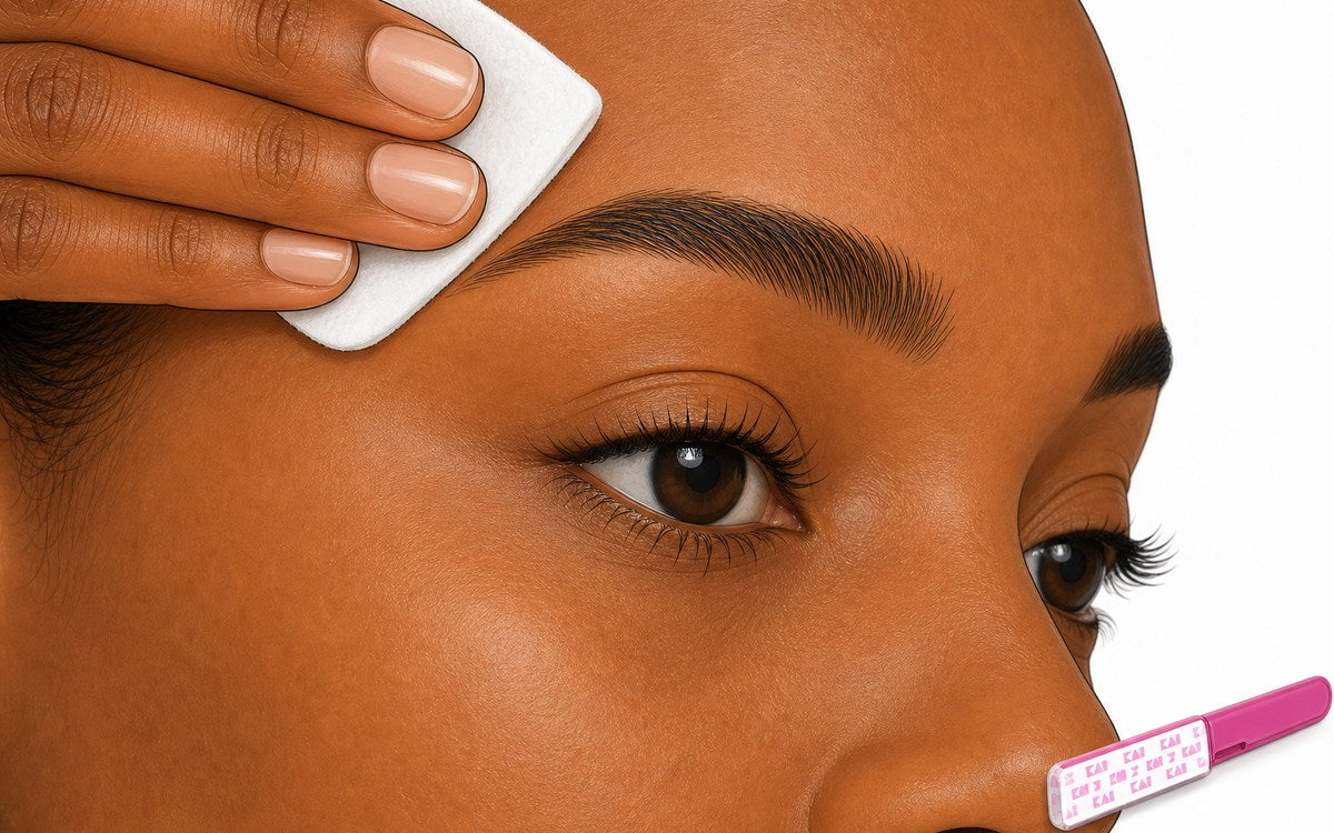 Apaiser la peau autour du sourcil apr&egrave;s le rasage